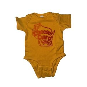 Rabbit Skins 6M Baby Bodysuit Lil Cheese Curd Squeak Wisconsin Yellow